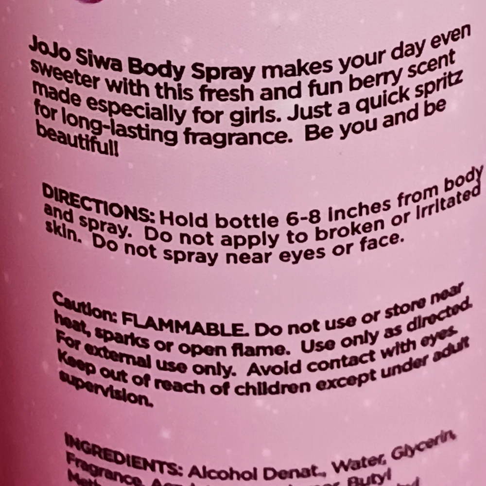 JoJo Siwa Shimmer Body Mist Berry Sweet Scent Spray 8fl oz
